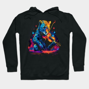 Cheetah Playing Violin Hoodie